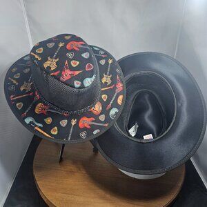 Cabana Breathable Wide Brim Sun Hat | American Hat Makers | Black NWT | ML 7 1/4